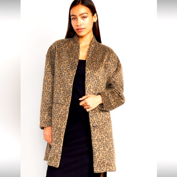🐆Longline Leopard Print Cardigan Walking Coat - Picture 2 of 8